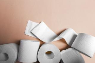 Top view of toilet paper roll and paper tubes during the coronavirus  epidemic Stock Photo - Alamy